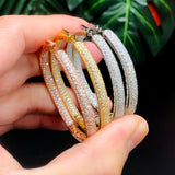 Women's Rhinestone Circle Hoop Earrings