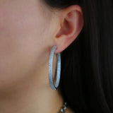 Women's Rhinestone Circle Hoop Earrings