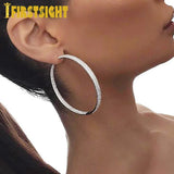 Women's Rhinestone Circle Hoop Earrings