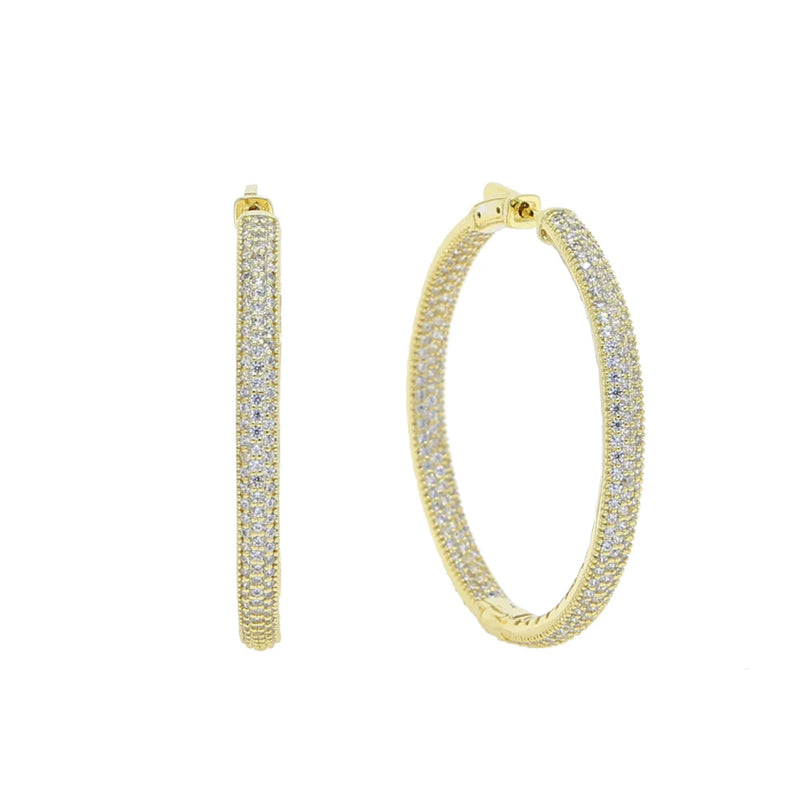 Women's Rhinestone Circle Hoop Earrings