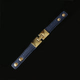 Top 10 Color PU Leather Stainless Steel Rivet Bracelet Bangle