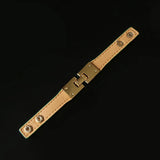 Top 10 Color PU Leather Stainless Steel Rivet Bracelet Bangle