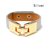 Top 10 Color PU Leather Stainless Steel Rivet Bracelet Bangle