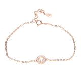 925 Silver Round Charm Pendant Bracelet, Cross Silver Jewelry