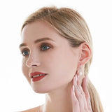 100% Natural Freshwater Pearl Water Drop Earrings Zirconia Silver 925