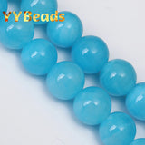100% Natural Jades Chalcedony Stone Beads 33 Colors Round Loose Beads
