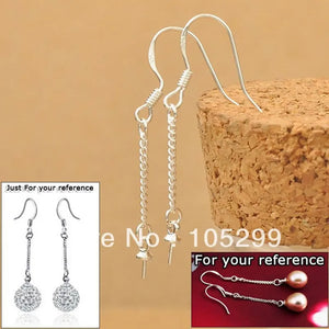 PCS 925 Sterling Silver Long Chain Earring Hook Women Female Jewelry Accessories