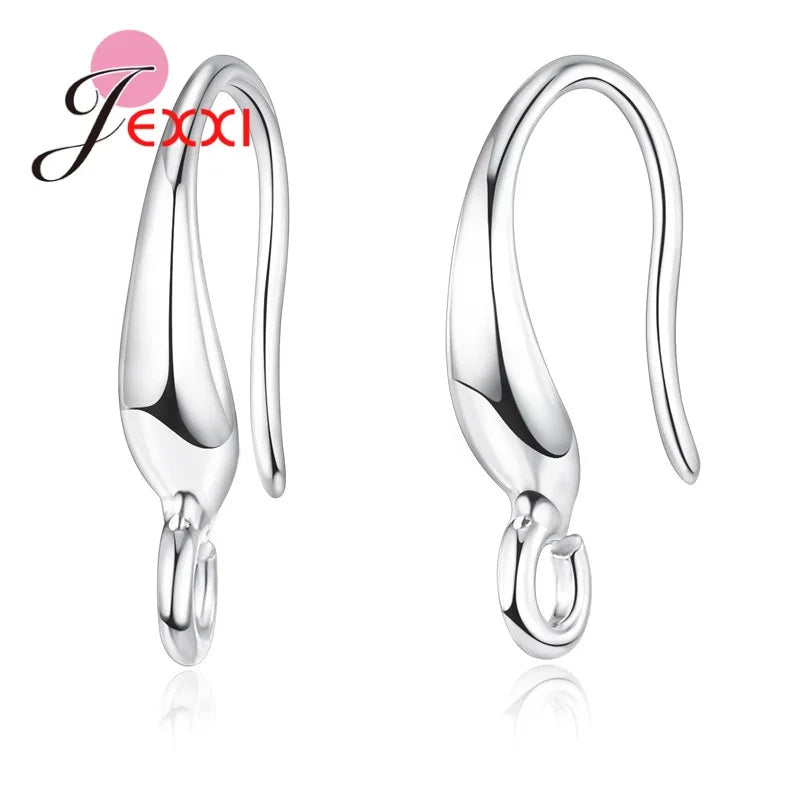 100pcs 925 Sterling Silver Earrings Findings DIY Jewelry Ear Hook Earwires