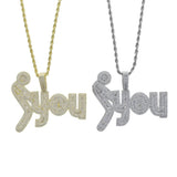 Micro Pave CZ Initial Letter Necklace for Men