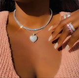 Micro Pave 5A CZ Passion Heart Pendant Necklace