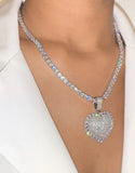 Micro Pave 5A CZ Passion Heart Pendant Necklace