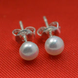 5MM Pink Freshwater Pearl Stud Earrings S925 Sterling Silver Fine Jewelry