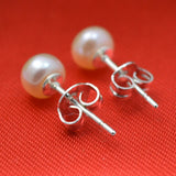 5MM Pink Freshwater Pearl Stud Earrings S925 Sterling Silver Fine Jewelry