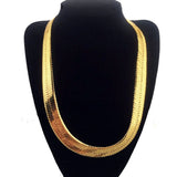 Hip Hop Mens Herringbone Snake Chain Golden Necklace Rapper
