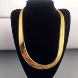 Hip Hop Mens Herringbone Snake Chain Golden Necklace Rapper