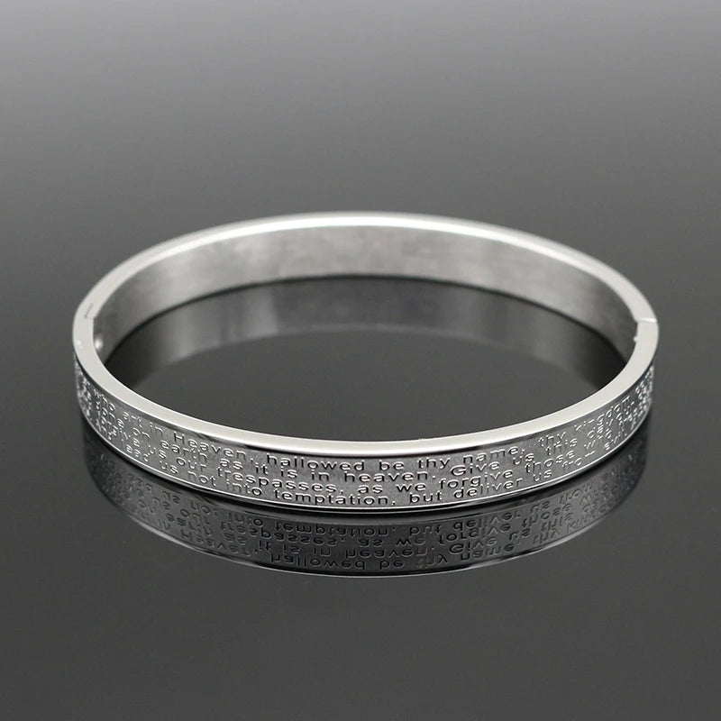 8MM Men Religion Jewelry Stainless Steel Cuff Bangle Bracelet Christmas Gift