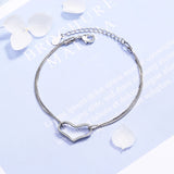 925 Silver Heart Bracelet for Women Party Jewelry