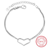 925 Silver Heart Bracelet for Women Party Jewelry