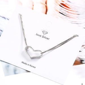 925 Silver Heart Bracelet for Women Party Jewelry