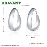 925 Silver U-Shaped Hoop Earrings For Women - Jewelry Gift