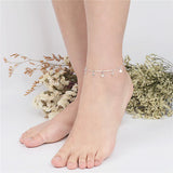 925 Silver Anklet Crystal Star Bracelet Foot Charm