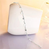 925 Silver Anklet Crystal Star Bracelet Foot Charm