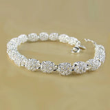 925 Silver Zirconia Geometric Bracelet For Women Wedding