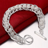 925 Sterling Silver Chain Link Bracelet For Women Men