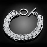 925 Sterling Silver Chain Link Bracelet For Women Men