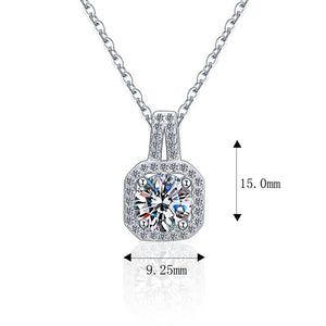 925 Sterling Silver Necklace Square Pendant Necklaces For Women