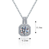 925 Sterling Silver Necklace Square Pendant Necklaces For Women