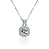 925 Sterling Silver Necklace Square Pendant Necklaces For Women