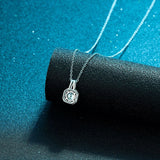 925 Sterling Silver Necklace Square Pendant Necklaces For Women