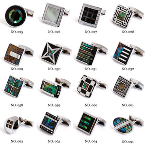 Men's Shell Cufflinks 3 Pair Set - Mix and Match