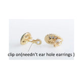 Austria Crystal Rhinestone Water Drop Clip-On Earrings Bridal Ear Buckle Bijoux
