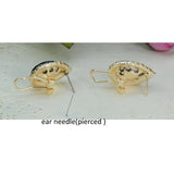 Austria Crystal Rhinestone Water Drop Clip-On Earrings Bridal Ear Buckle Bijoux