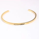 Engraved Stainless Steel Infinity Love Message Bangle