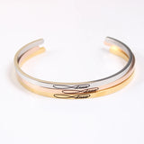 Engraved Stainless Steel Infinity Love Message Bangle