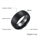 Men's Tungsten Carbide Wedding Ring Matte Finish Comfort Fit US Size 7-12