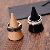 Ceramic Silver Chain Bond Stainless Steel Ring for Men Women