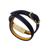 Stylish PU Leather Name Stainless Steel Bracelet