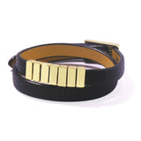 Stylish PU Leather Name Stainless Steel Bracelet