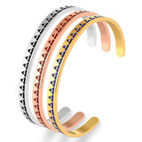 Enamel Thin Cuff Bracelets Rose Titanium Steel Bangles