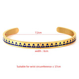 Enamel Thin Cuff Bracelets Rose Titanium Steel Bangles