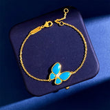 Butterfly Bracelet Rose Plated Natural Shell Charm Chain Bracelet