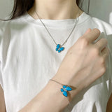 Butterfly Bracelet Rose Plated Natural Shell Charm Chain Bracelet
