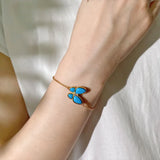 Butterfly Bracelet Rose Plated Natural Shell Charm Chain Bracelet