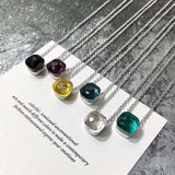 Crystal Candy Pendant Water Drop Necklace for Women