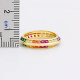 Copper Zircon Rings Colorful Wedding Rings Gift