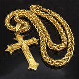 Crucifix Cross Necklace Stainless Steel with Chain